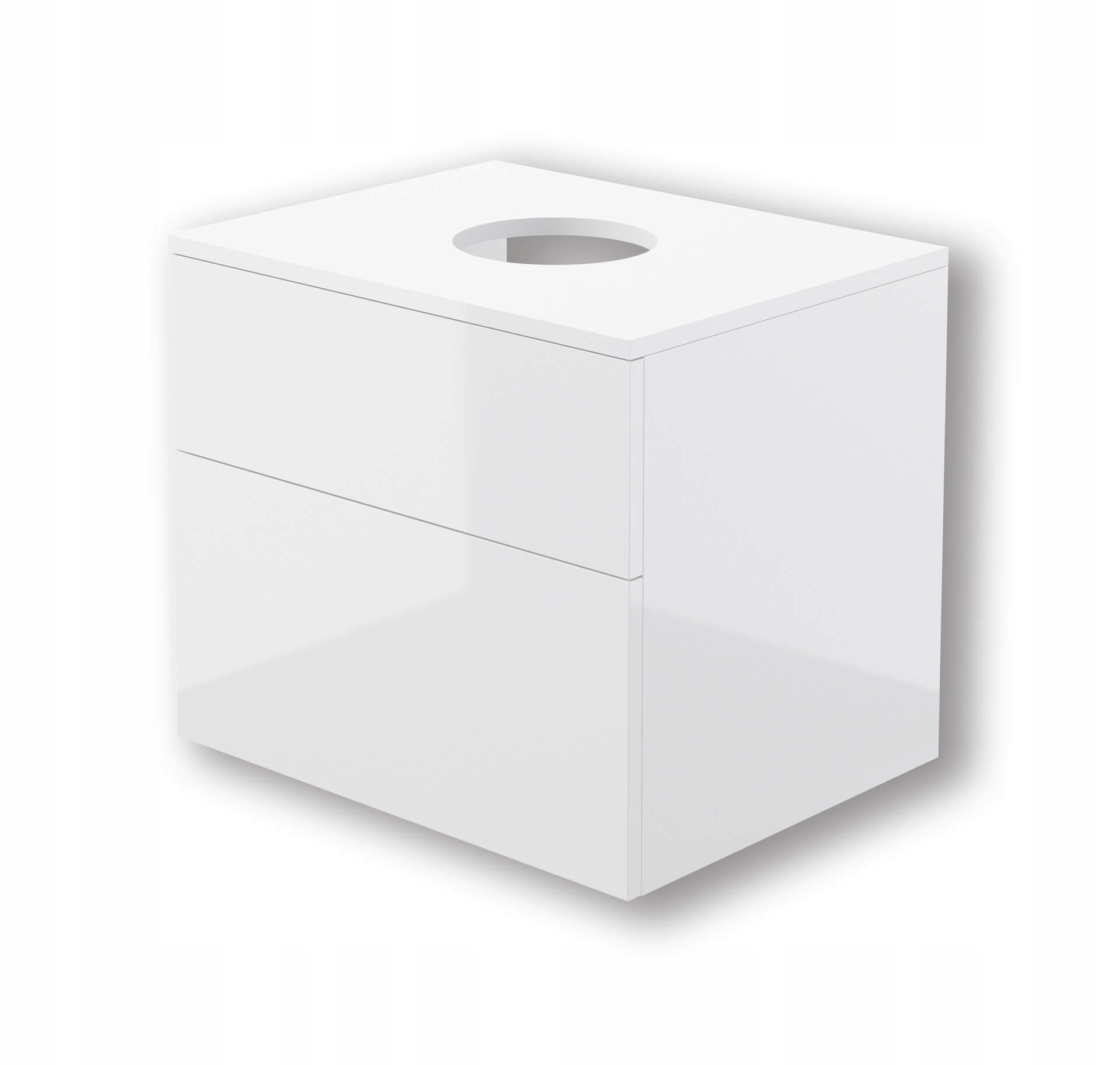 Umyvadlová skříňka Mdf s deskou, lakovaná, 2 zásuvky, bílý lesk