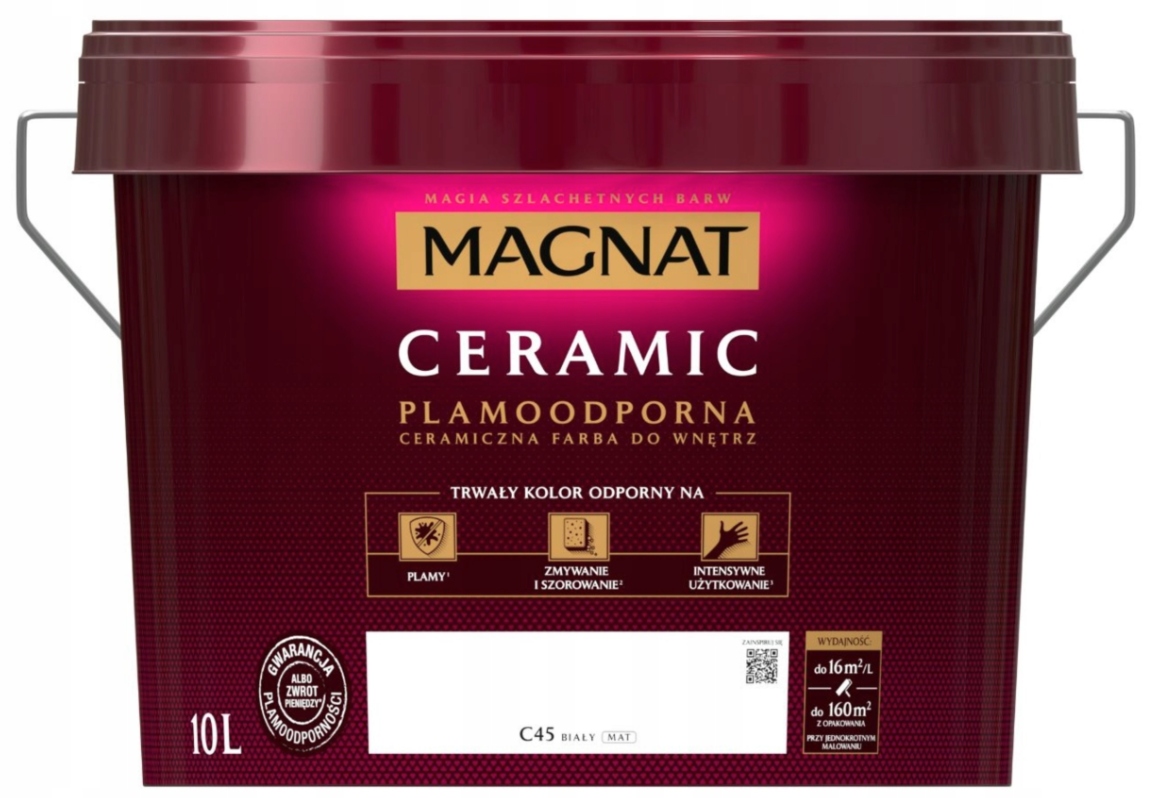 FARBA MAGNAT CERAMIC C45 CERAMICZNA 10L BIAŁA MAT