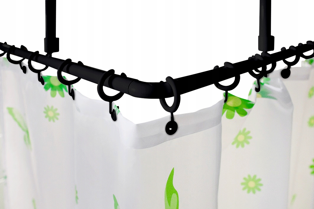 

Drążek prysznicowy Czarny łazienkowy uniwersalny