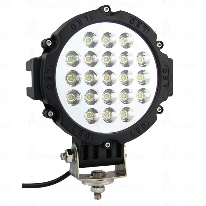 Halogenová Lampa 21 Led Ocelové Pouzdro Světlomet 63W 12V 24V Černá