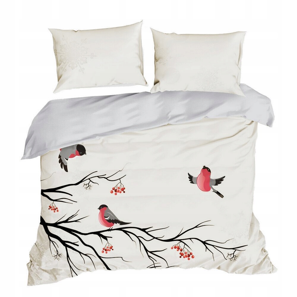 Súprava vianočnej posteľnej bielizne Berry 220x200 Eurofirany biela krémová zimná