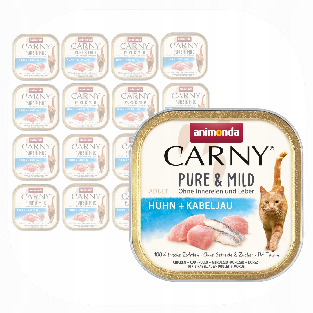 Levně Animonda Carny Pure & Mild 16x100g Mokré Krmivo Pro Kočky Kuře s treskou