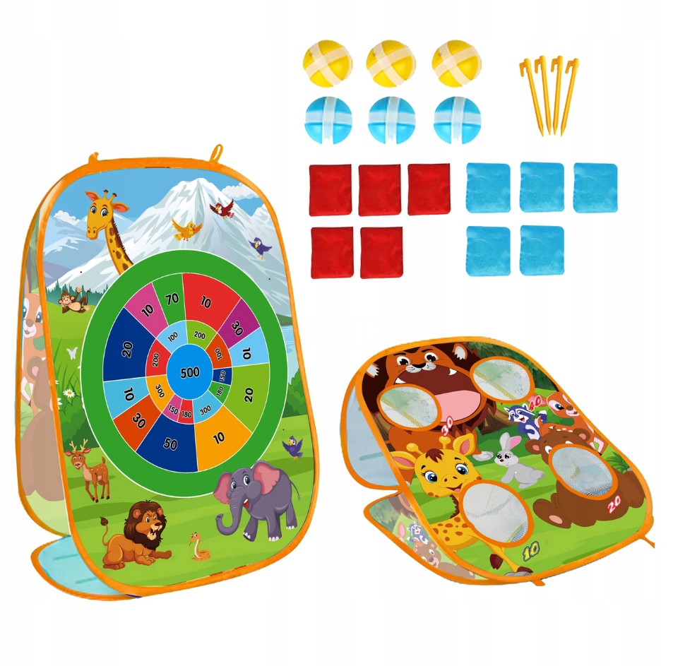 GRA ZRĘCZNOŚCIOWA RZUCANIE RZUT WORECZKIEM PIŁKAMI DO CELU NA PUNKTY 3W1 EAN (GTIN) 5903991411341