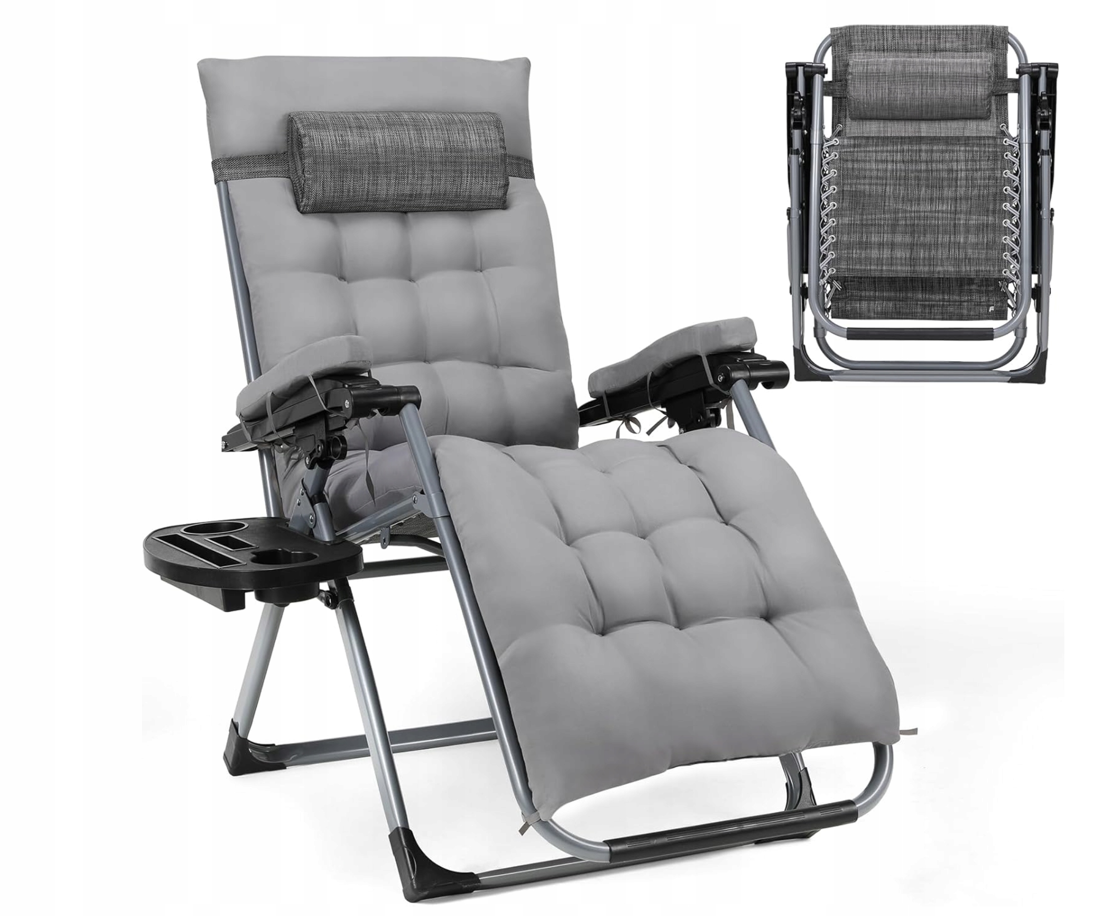 Skladacia Ležadlo Sada 2 ks XXL 160 Kg Regulácia