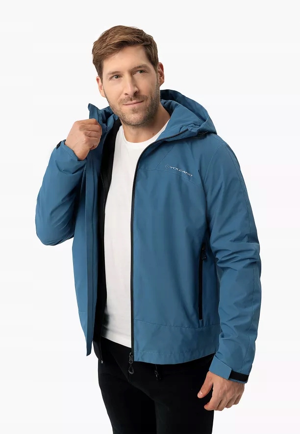 Pánská Nepromokavá Bunda S Kapucí Modrá Volcano J-tour 4XL