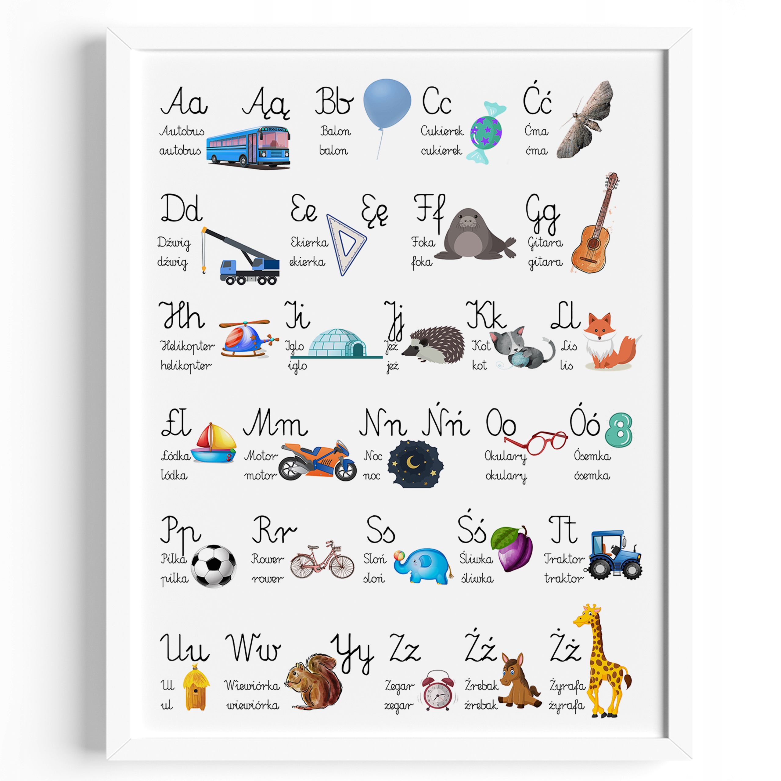 

Plakat Edukacyjny plakaty Alfabet Chłopca Ramka A3