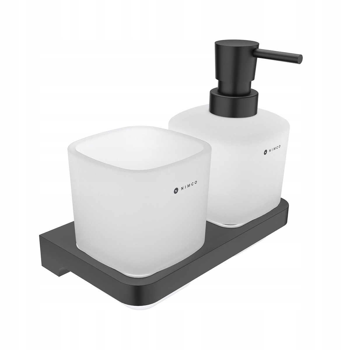 Nimco Maya Čierna dávkovač s pohárikom, nerez patent design Mac 2905831C-T-90