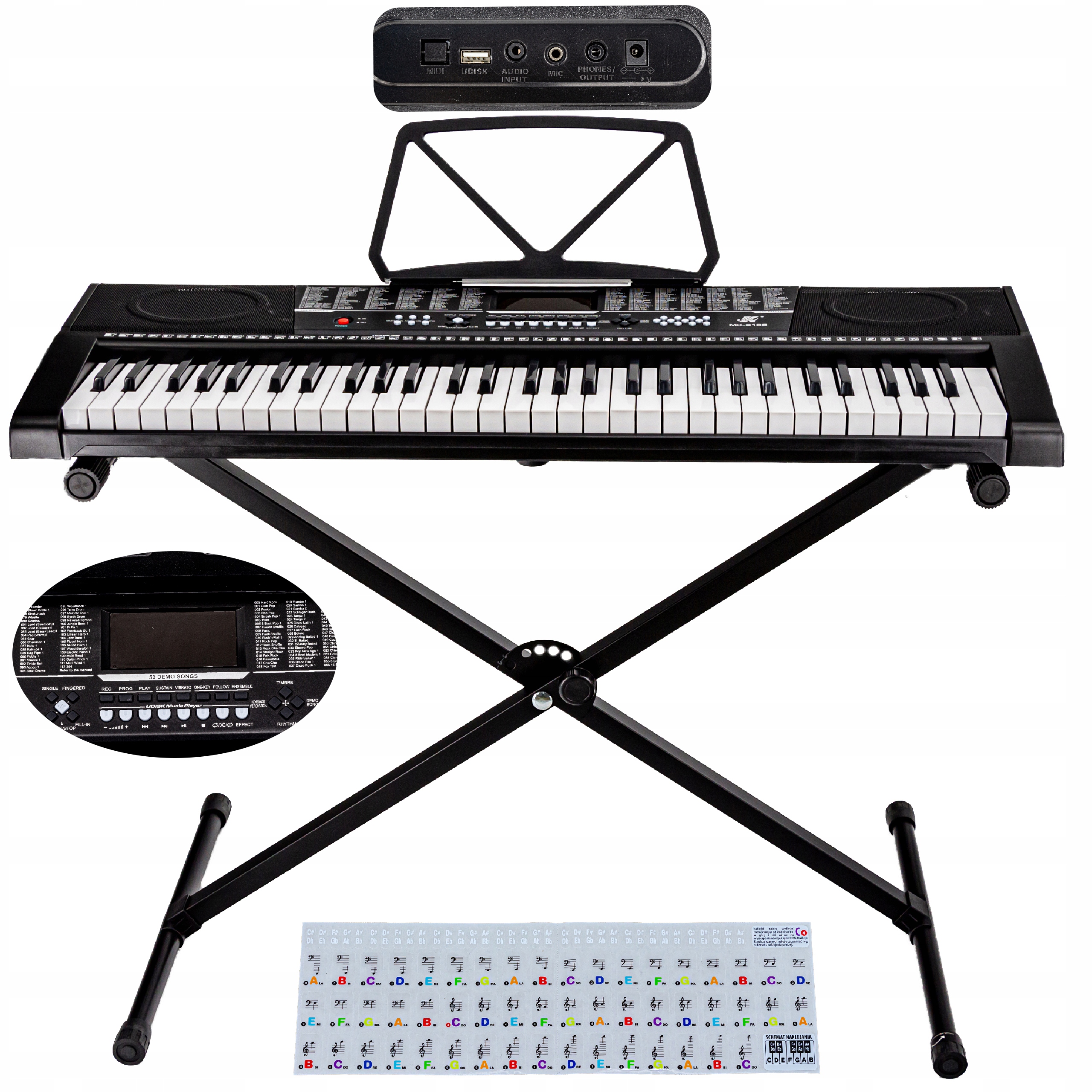 

Keyboard Pianino Organy MK-2102 Statyw 61k Usb MP3