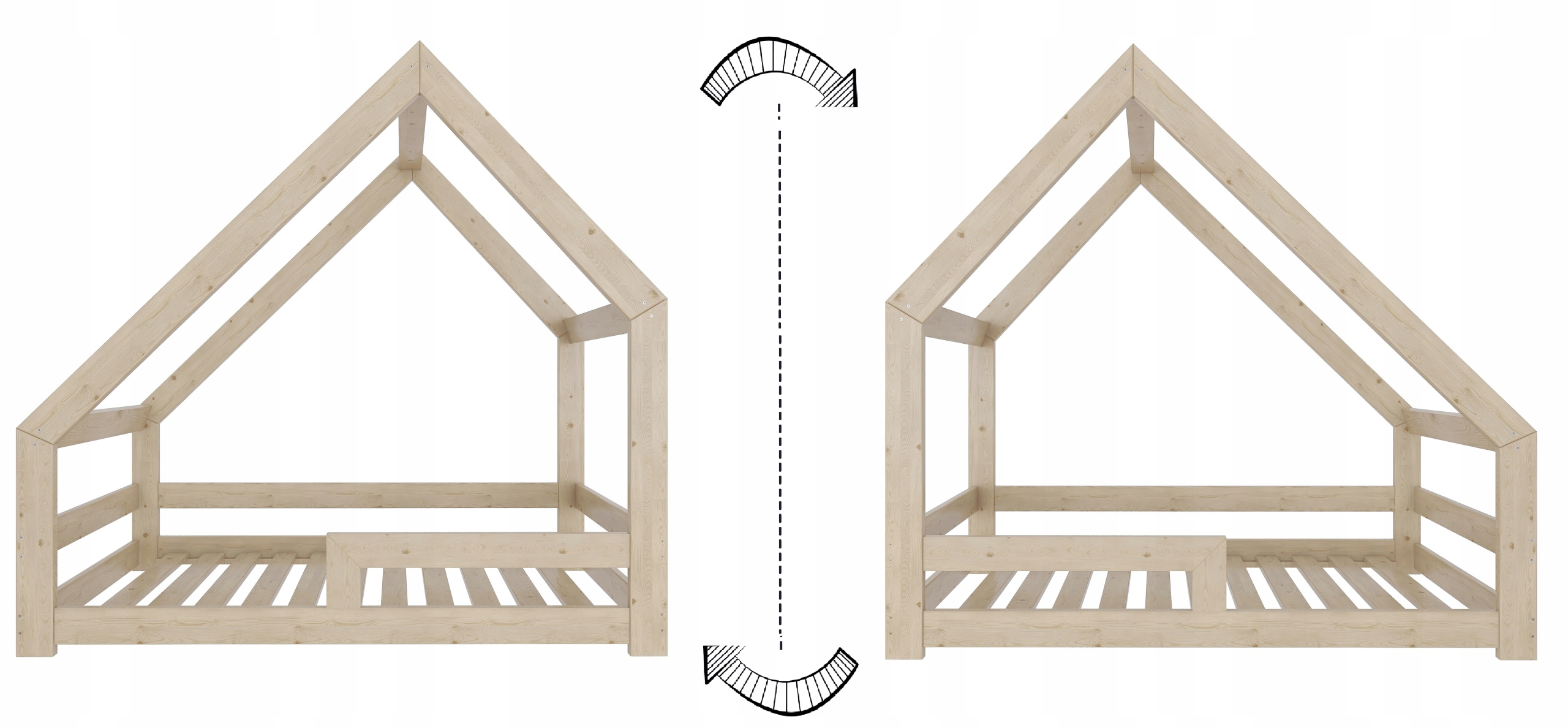 ŁÓŻKO DZIECIĘCE DOMEK 160x80 DLA DZIECKA DLA DZIECI + STELAŻ + BARIERKA W2 Kod producenta ProducentDomki