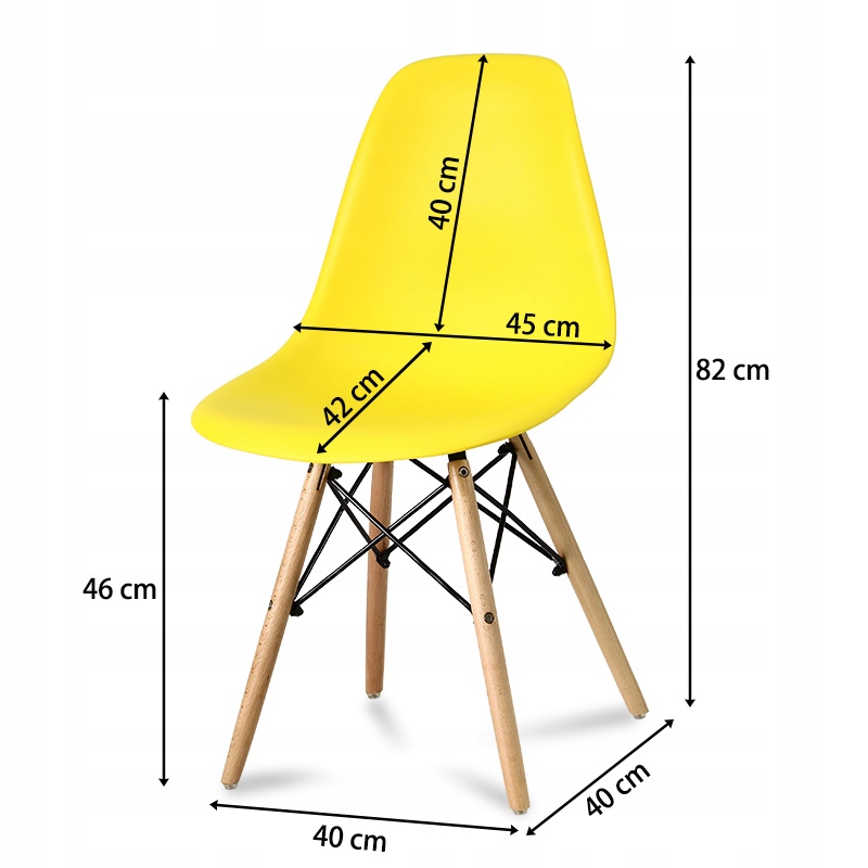 Moderná škandinávska stolička 212 AB žltá EAN 5902622817682