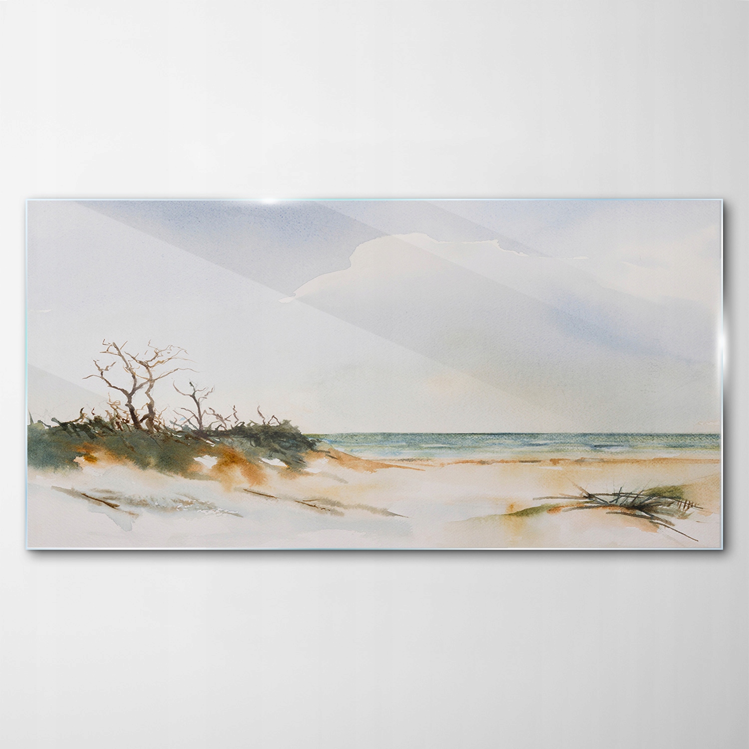 

Hartowany Obraz Szklany Akwarele Plaża Woda 120x60