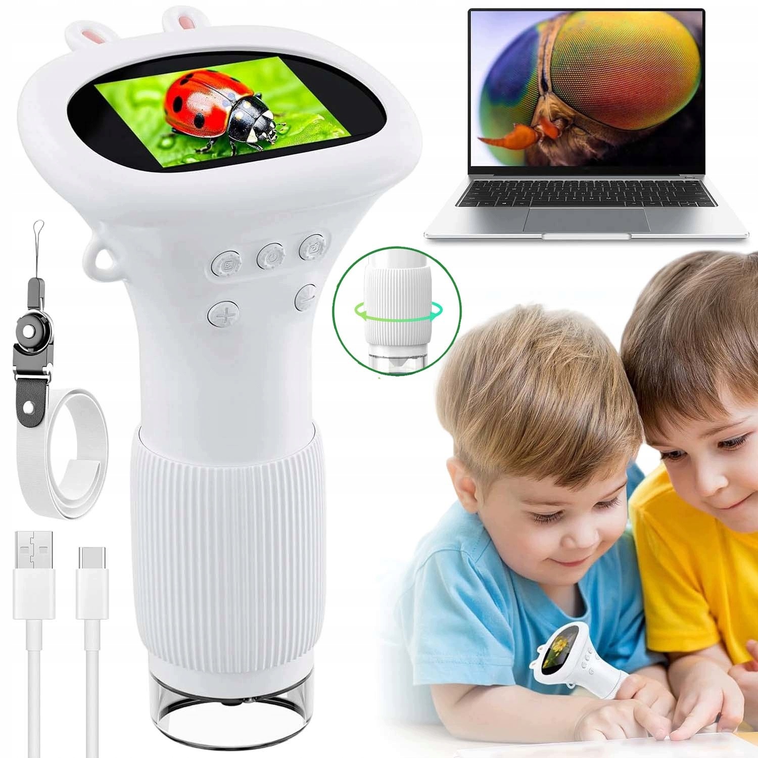 Přenosný Digitální Mikroskop Pro Děti, Vzdělávací Zábava, Zvětšení 1000X