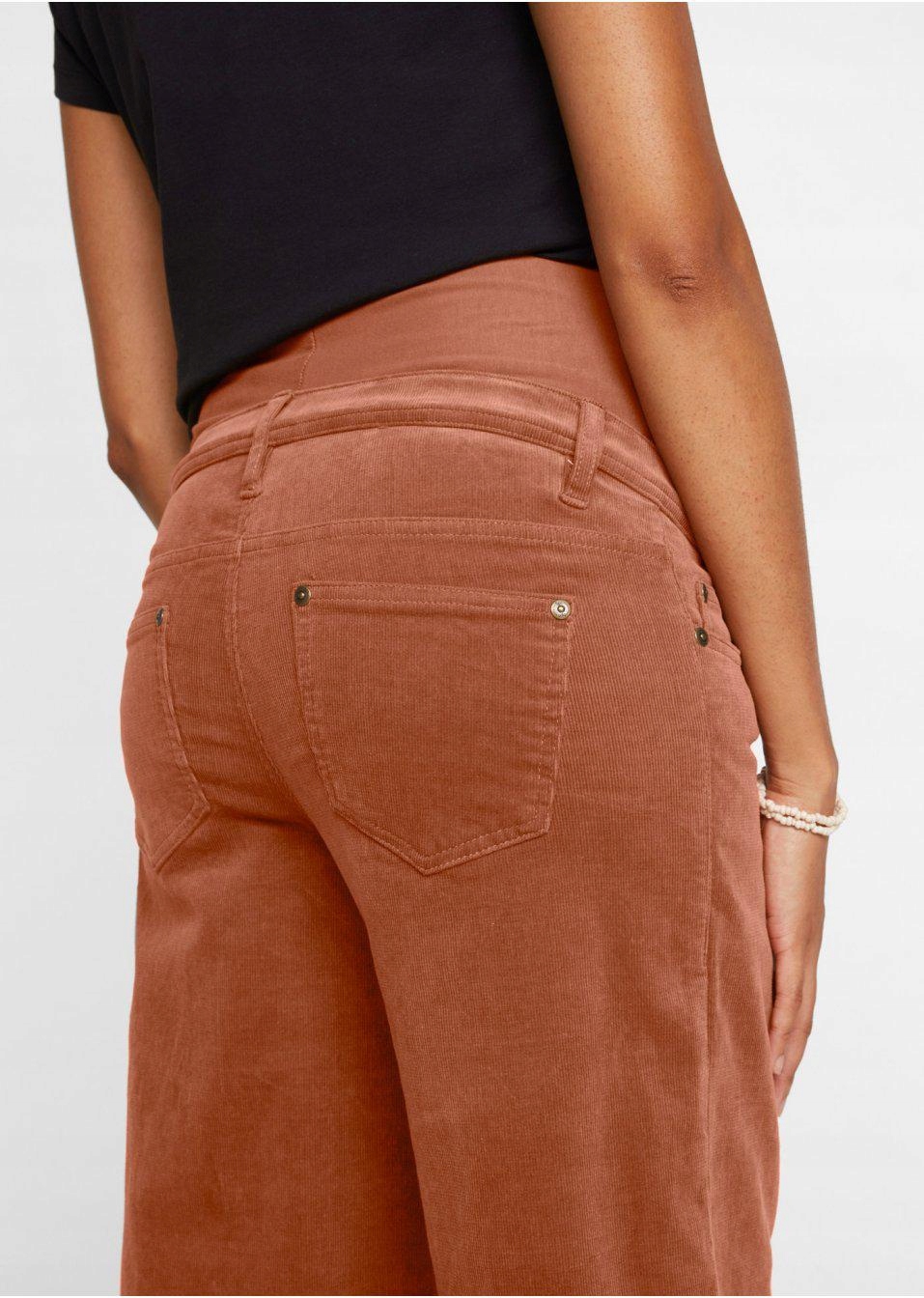 SZTRUKSOWE SPODNIE CIĄŻOWE Bonprix _ZT 36 Kolor brązowy