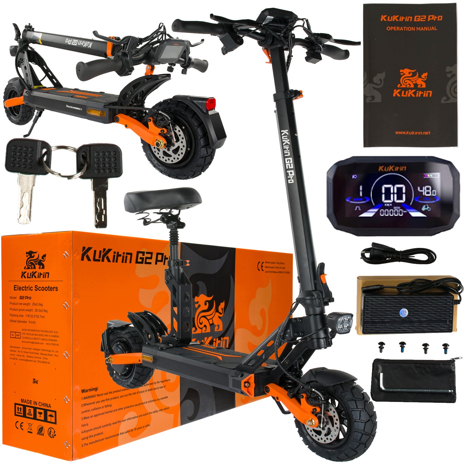 Nowy Kukirin G2 Pro Elektryczny Terenowy Pojazdy 1000W 45km/h 15.6Ah Pl