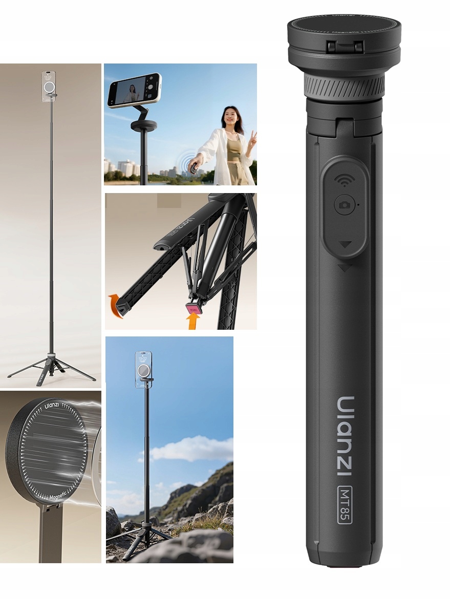 Kijek Selfie Stick Stativ 1,5 m na Magnet MagSafe Telefon Smartphone Pilot