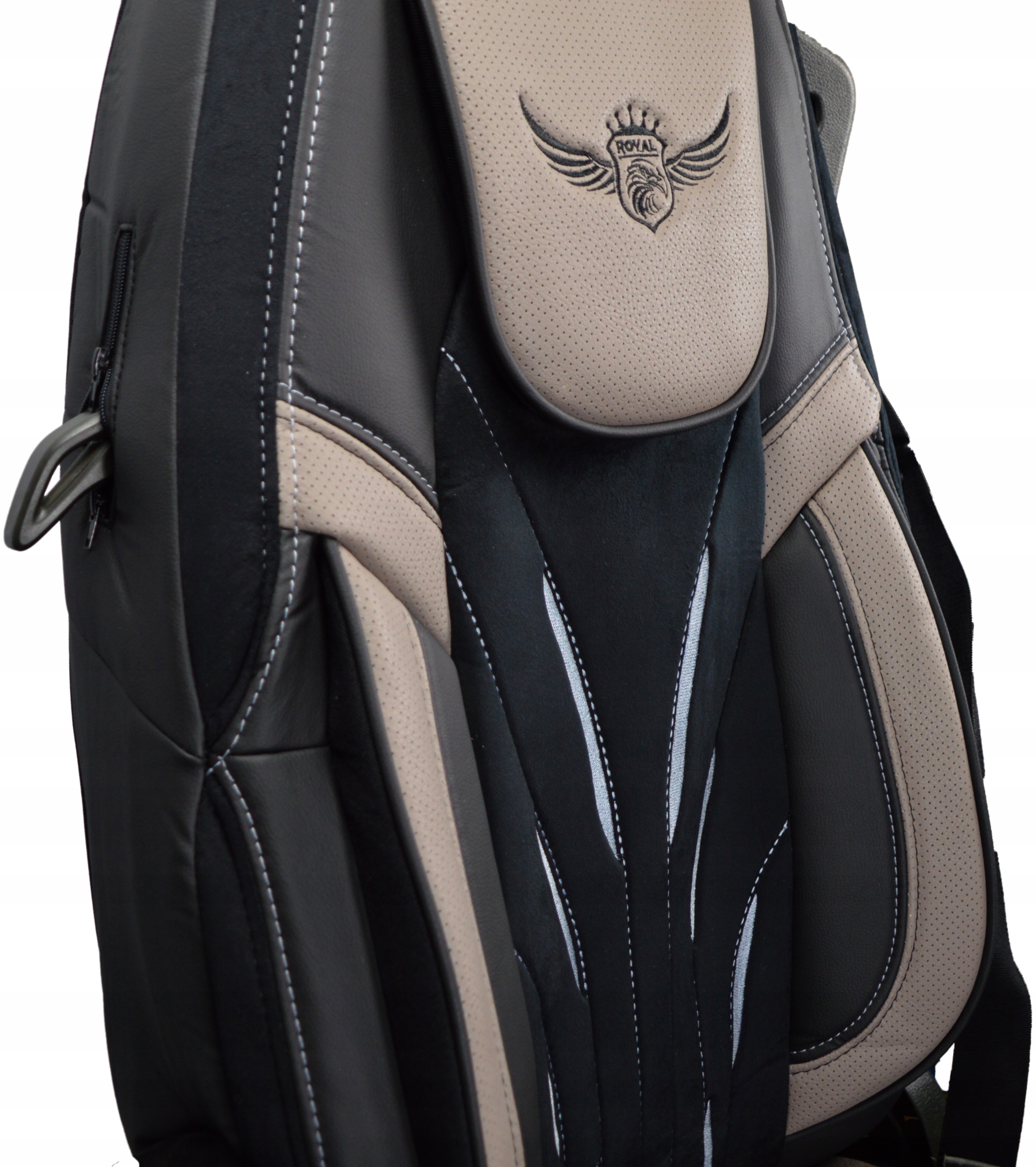 POKROWCE NA FOTELE ROYAL DeLuxe VOLVO FH, FH16, FMX, FM od 2013 1 pas Model ROYAL