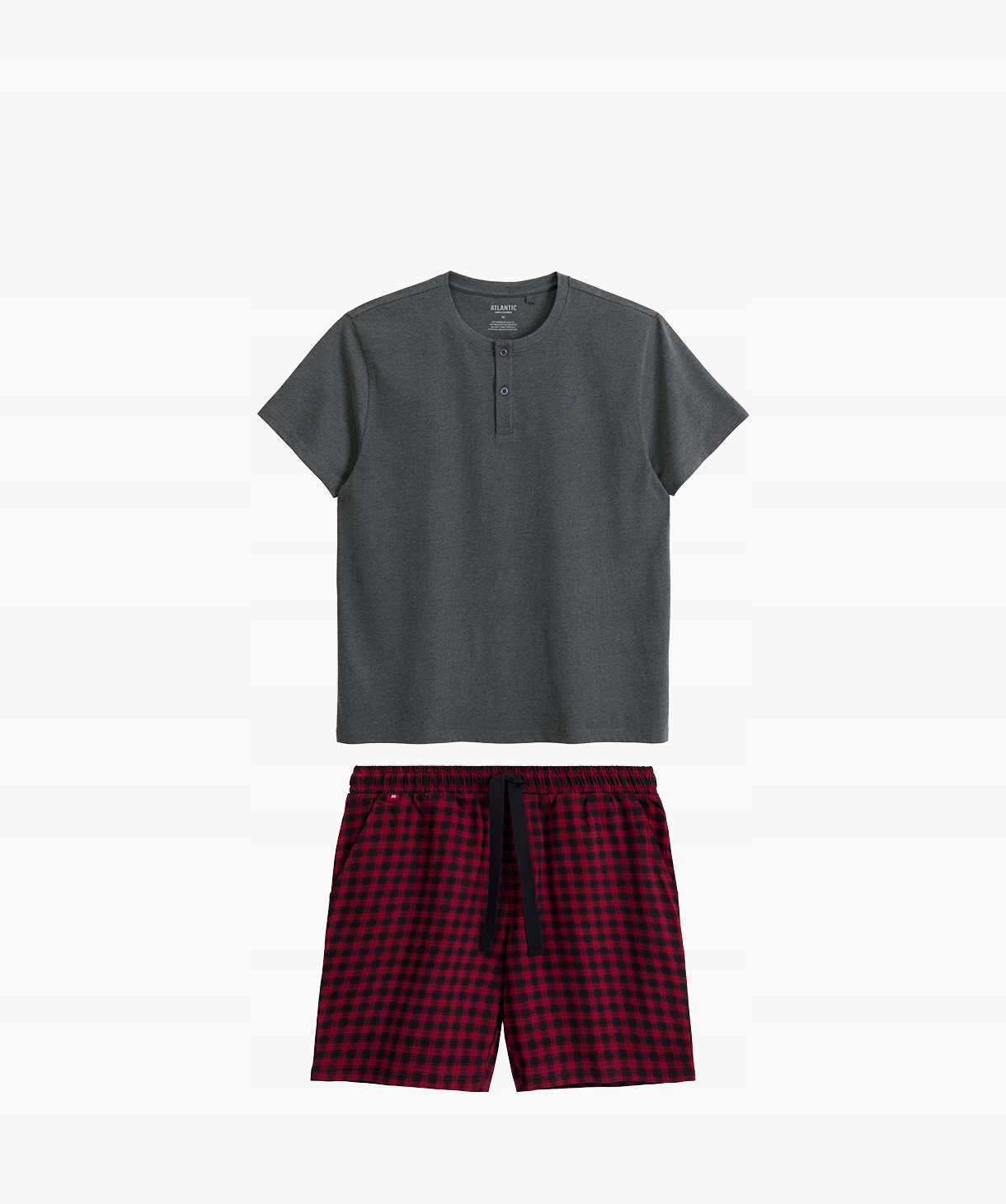 Pánské Pyžamo Atlantic NMP-397 S Krátkým Rukávem, Šedá Barva/potisk L