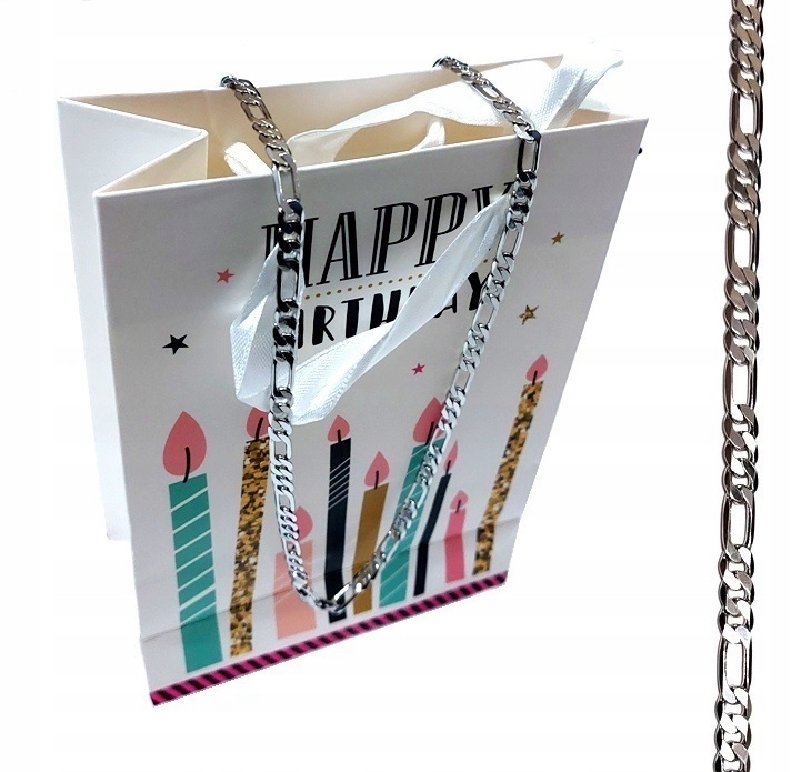 GRUBSZY NASZYJNIK SREBRNY STAL ŁAŃCUCH MĘSKI