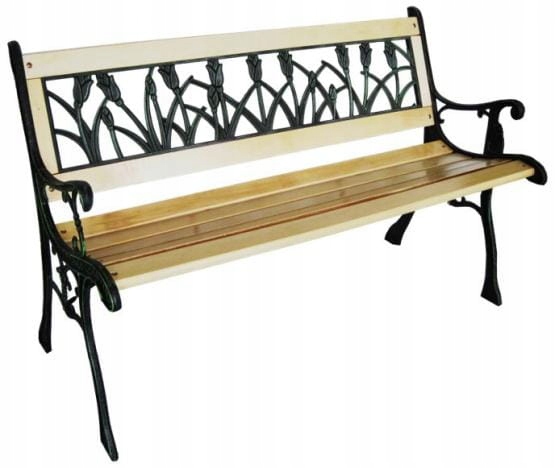 

Ławka Drewno Metal Ogrodowa Parkowa Solidna
