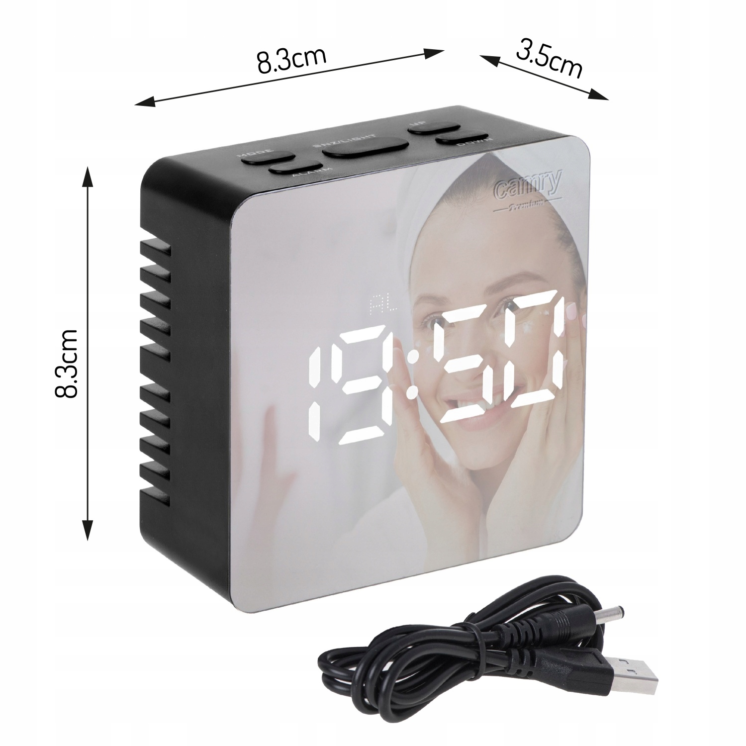 Budzik LED CR 1150 Czarny z Wyświetlaczem Temperatury i 3 Trybami Alarmu
