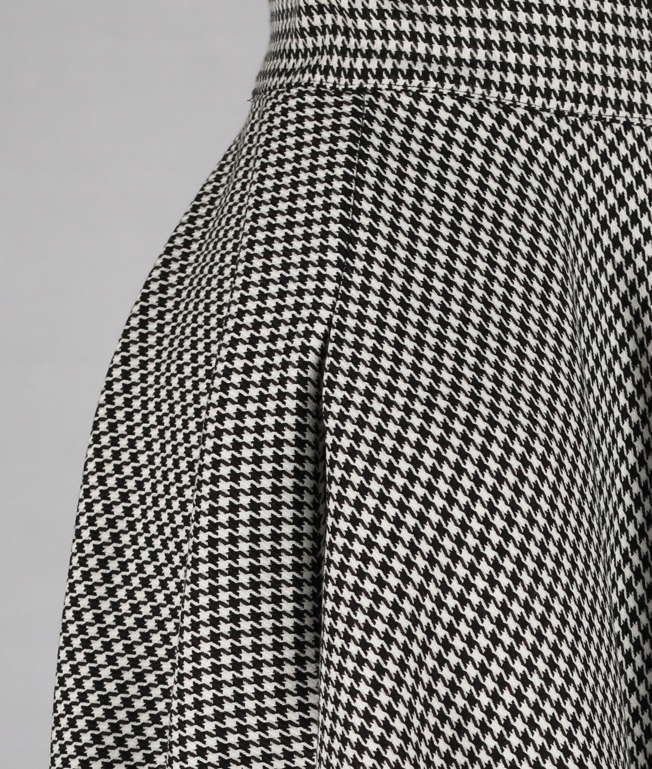 XL KIESZENIE 1A pepitka krata spódnica midi koło Wzór dominujący pepitka