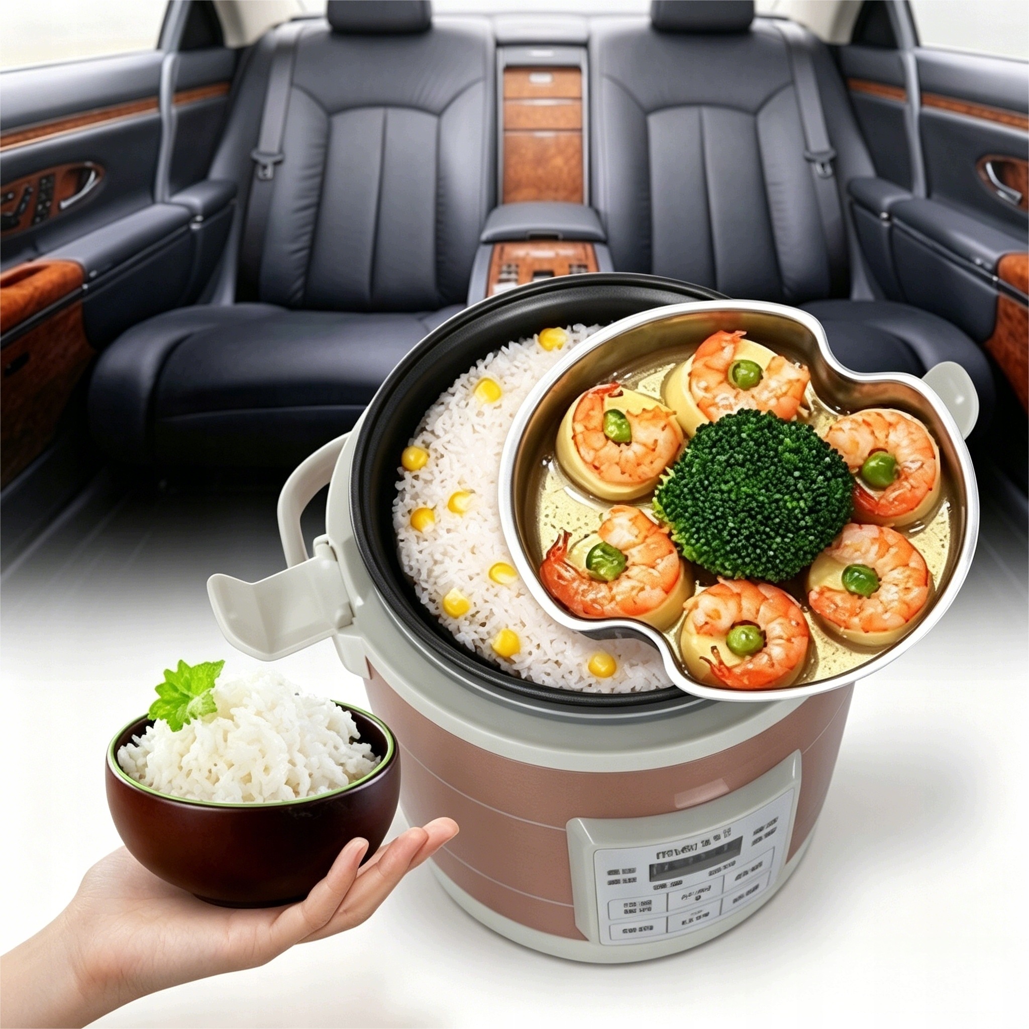 Turistický Ryžovar Multicooker do auta 1.6 l 12 V 24 V Kemping Kamion Bus