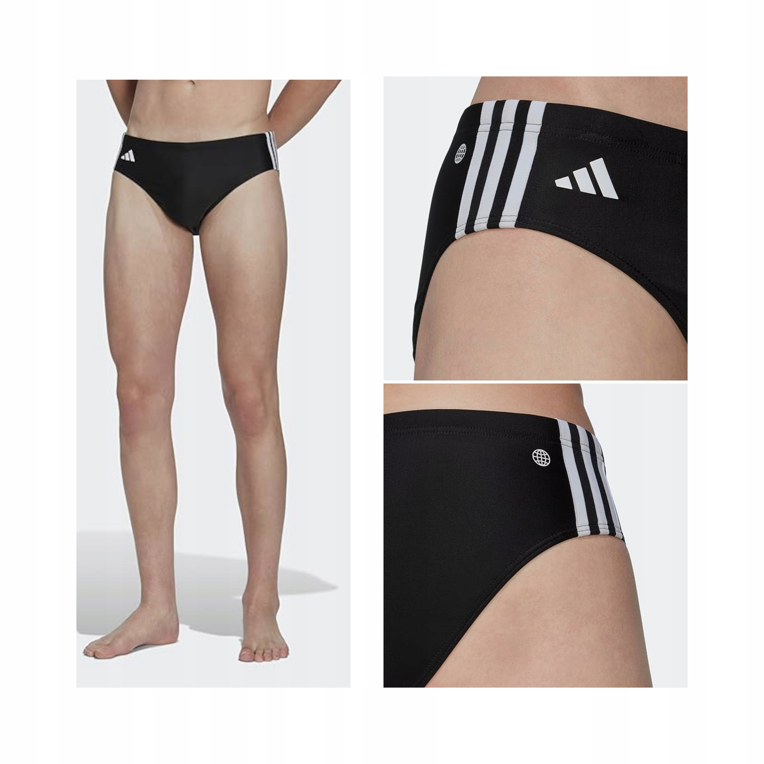Kąpielówki Adidas HT2063 3STRIPES Trunk Męskie Czarno-biały Xs