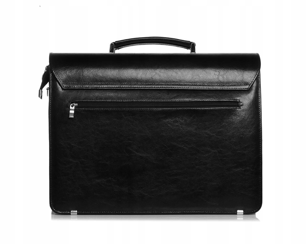 SOLOME, SKÓRZANA AKTÓWKA TECZKA NA DOKUMENTY PL Model AKTÓWKA BLACK LEATHER