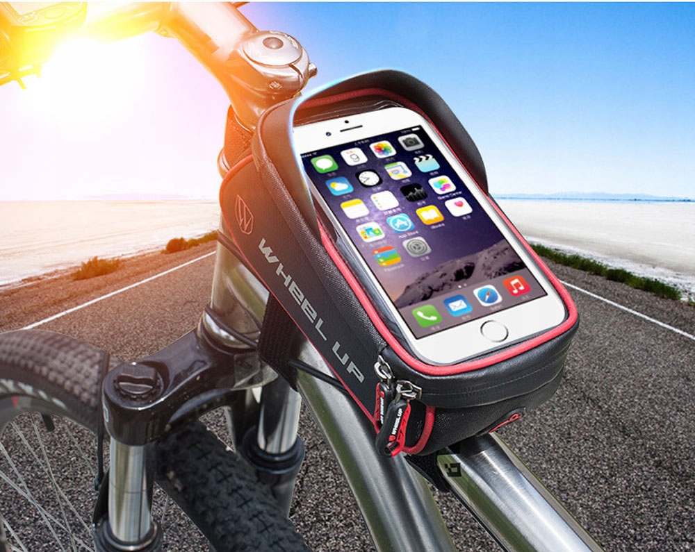 TORBA ROWEROWA NA RAMĘ SAKWA ROWEROWA TELEFON ETUI Kolor dominujący czarny