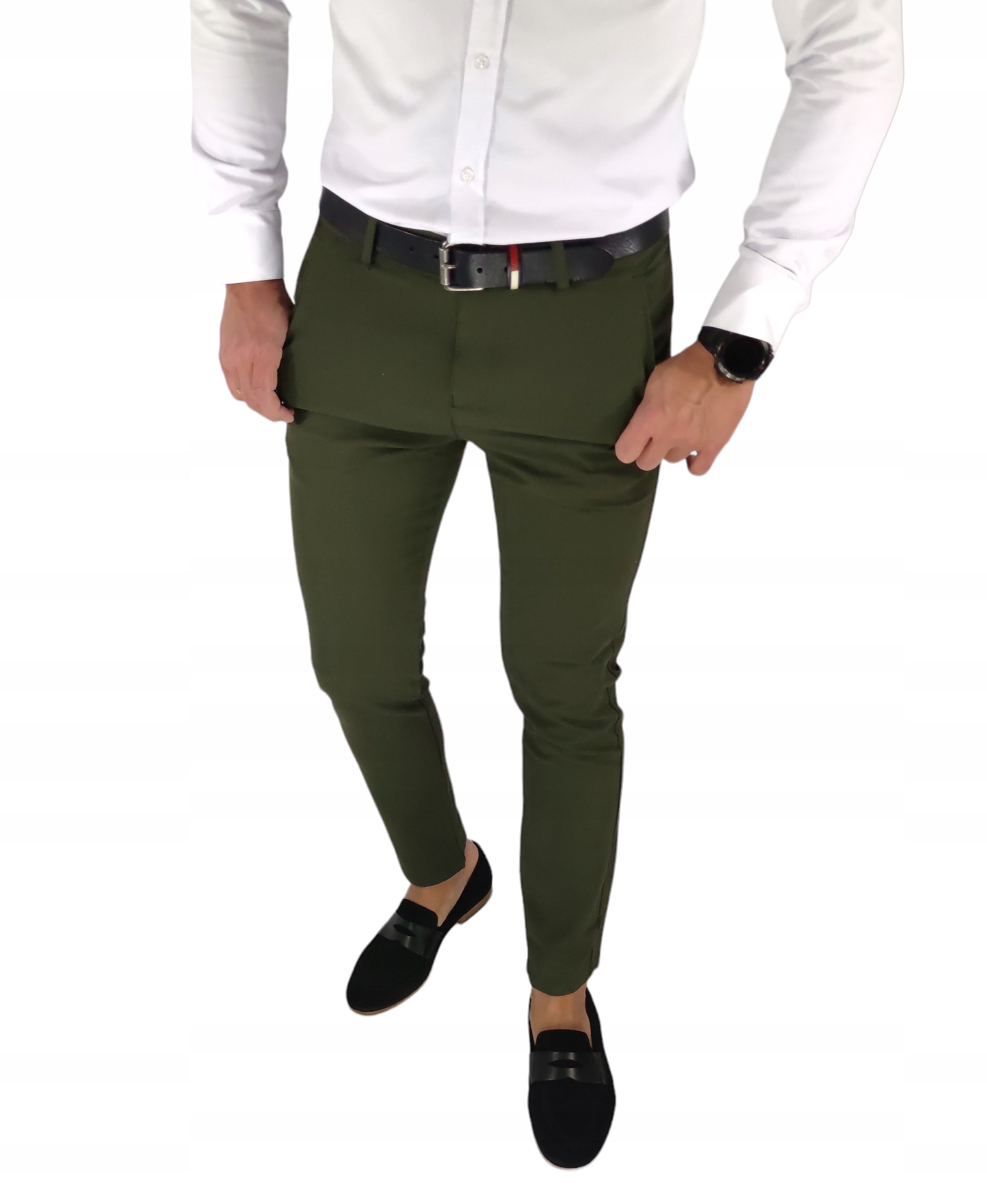 Dámské slim chino kalhoty hladké khaki DJ08 W32