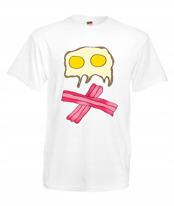 

S Koszulka Męska Jaja Śmieszne Smażone Bekon