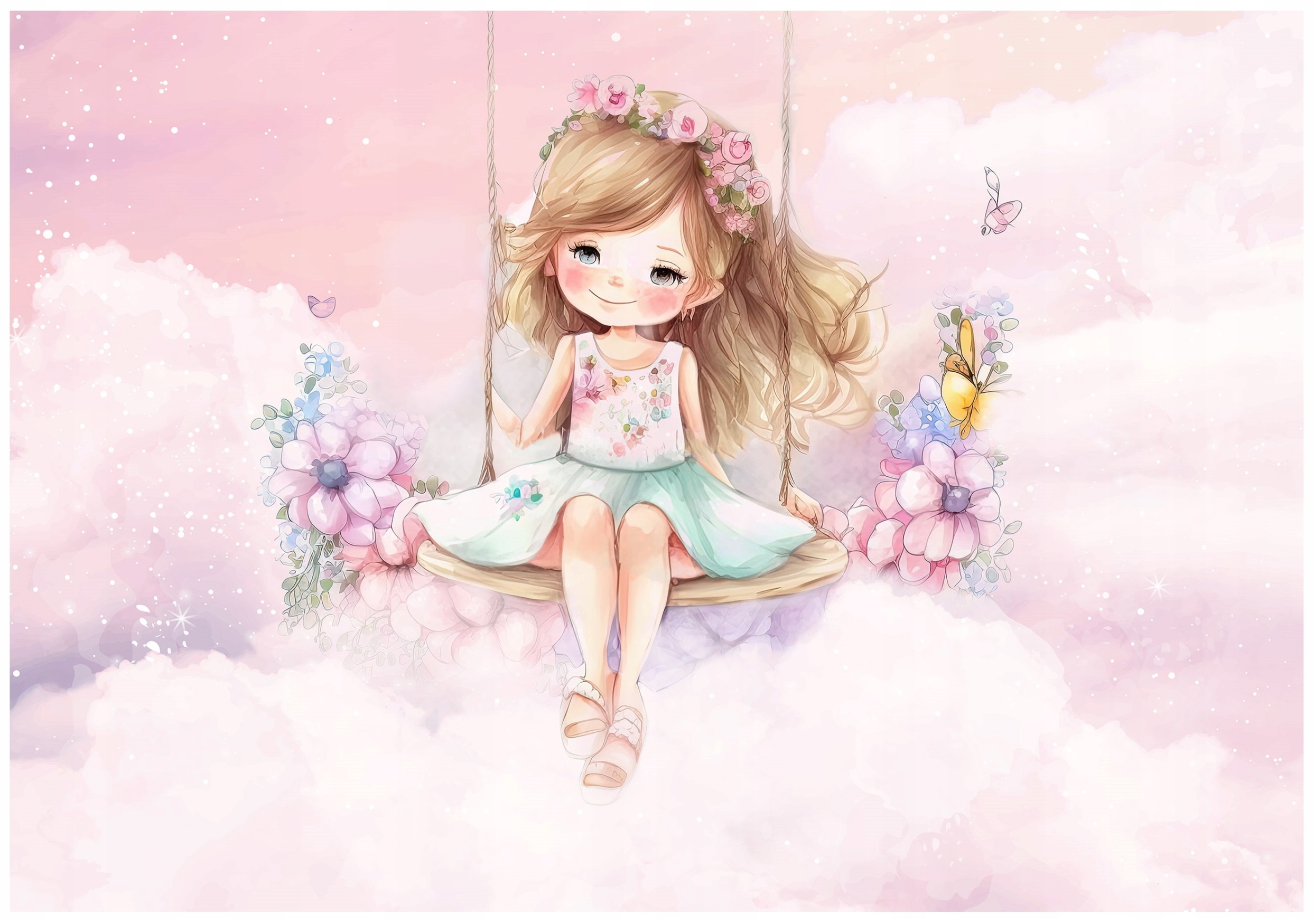 Fototapeta Pro Dívku Balerína Oblaka Růžová Tapeta Pro Děti 300x210