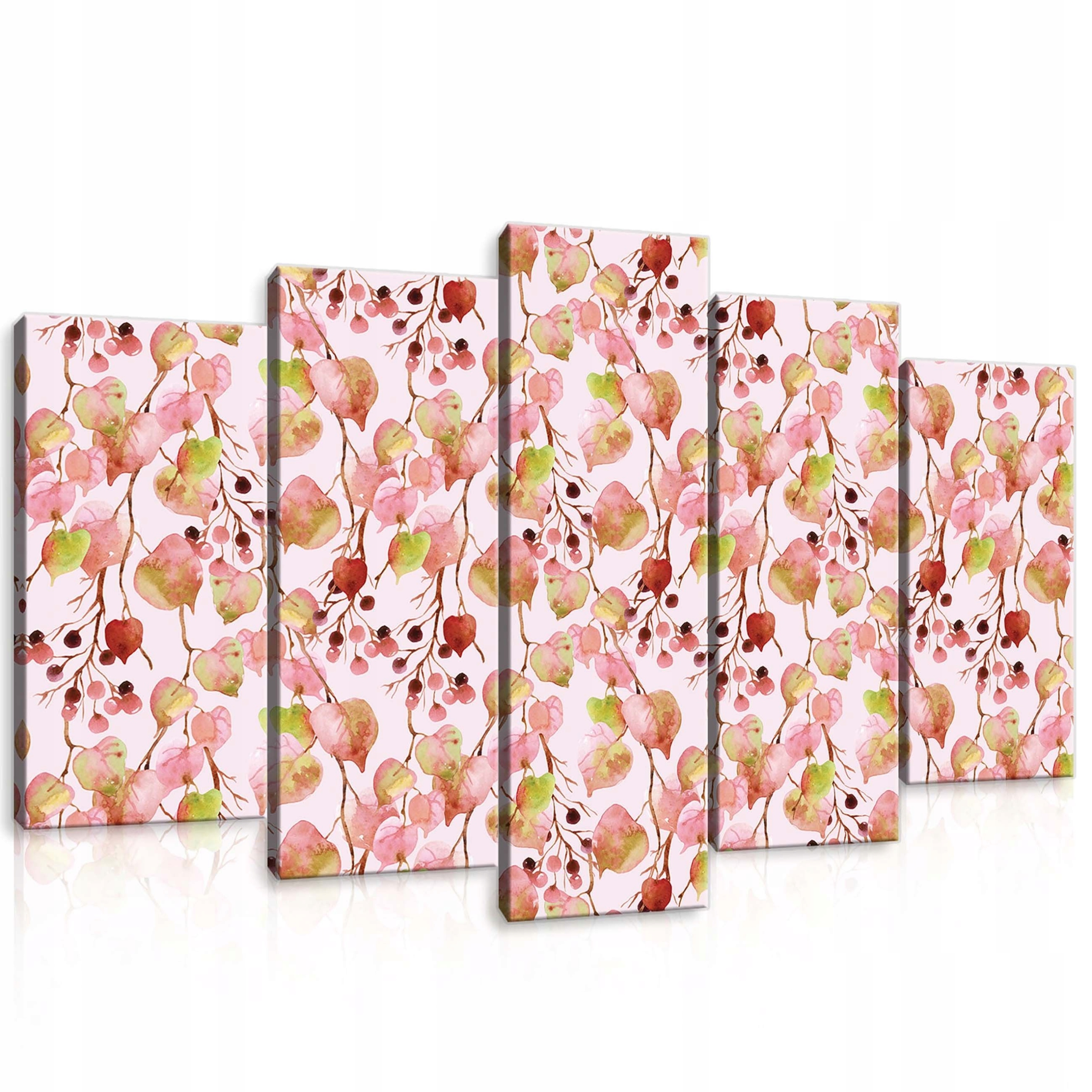 Obraz 100x60 Akvarel botanika listy bobule jemný pastelový příroda