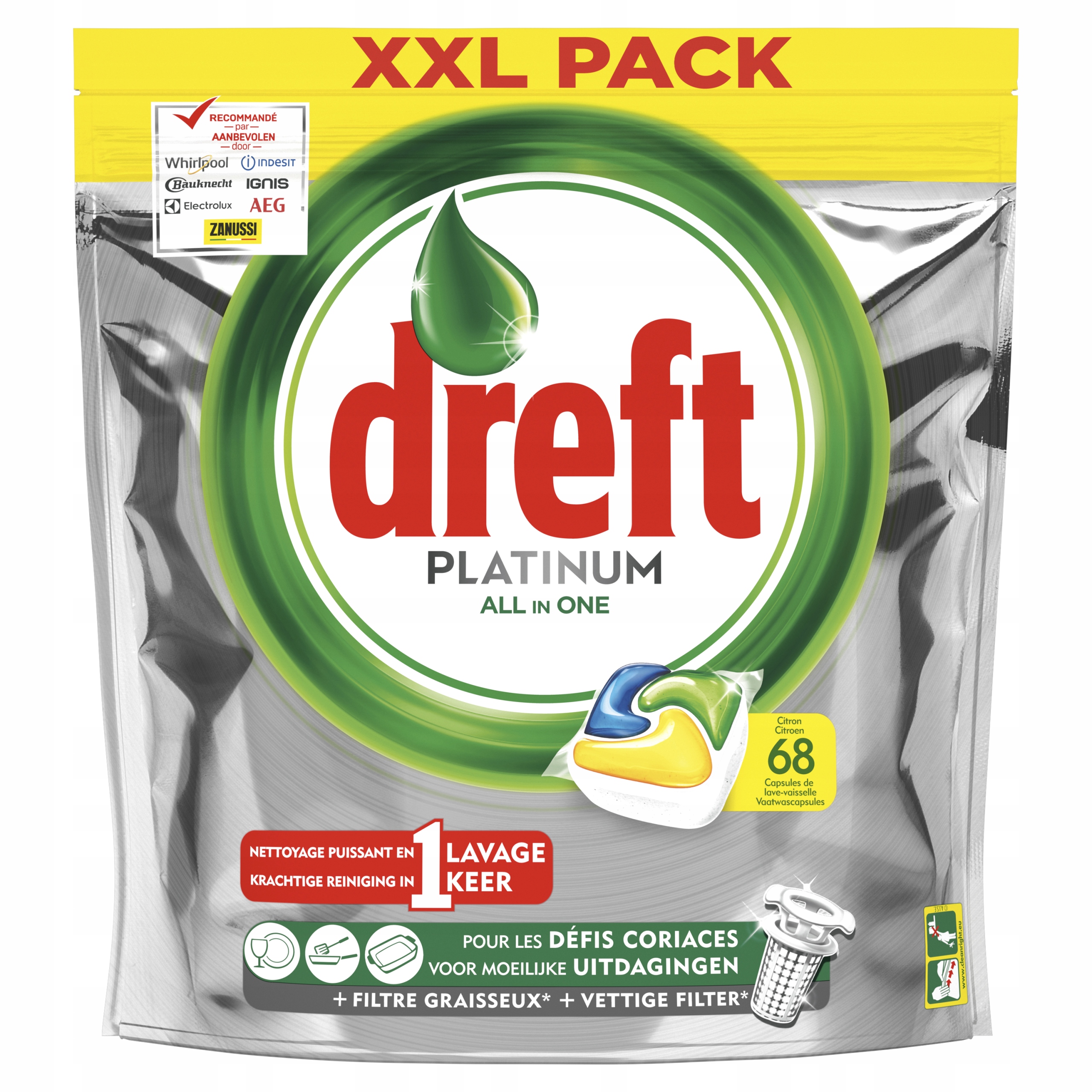 

Dreft Platinum All In One Citron 68 Kapsułek