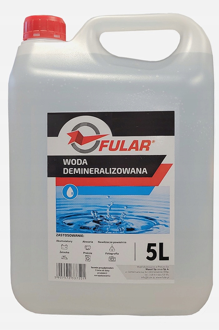 Woda Destylowana Demineralizowana Fular 5L