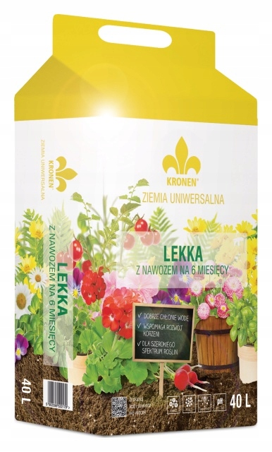 

Ziemia uniwersalna lekka z nawozem 40l Kronen
