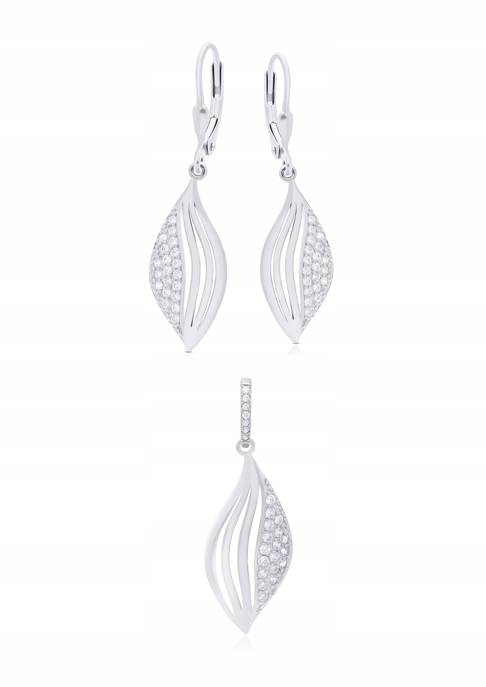 Sada stříbrných šperků se zirkony ryzost 925, stříbro 925