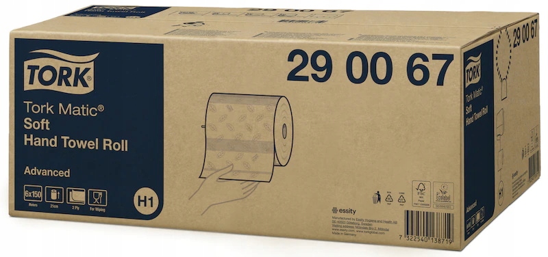 

Ręcznik papierowy Tork Matic 6 rolek 150m. 290067