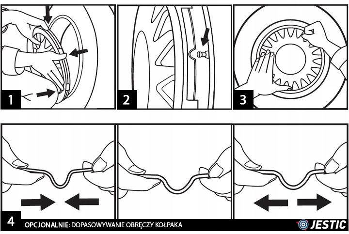 KOŁPAKI JESTIC JOY RING 16 CALI UNIWERSALNE Liczba sztuk 4 szt.