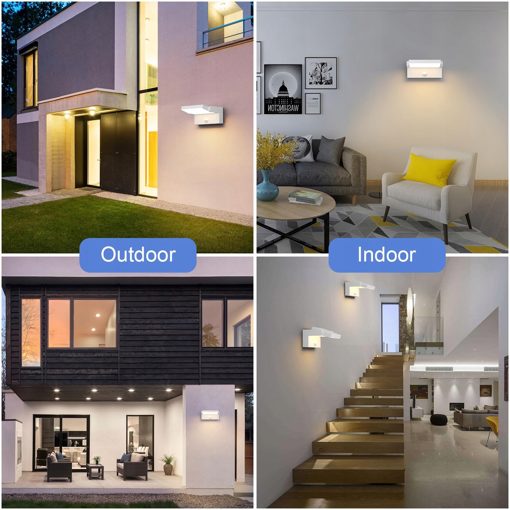 KLIGHTEN Zewnętrzna Lampa LED 24W z Czujnikiem Ruchu IP65 Biała 3000K — miniatura 6