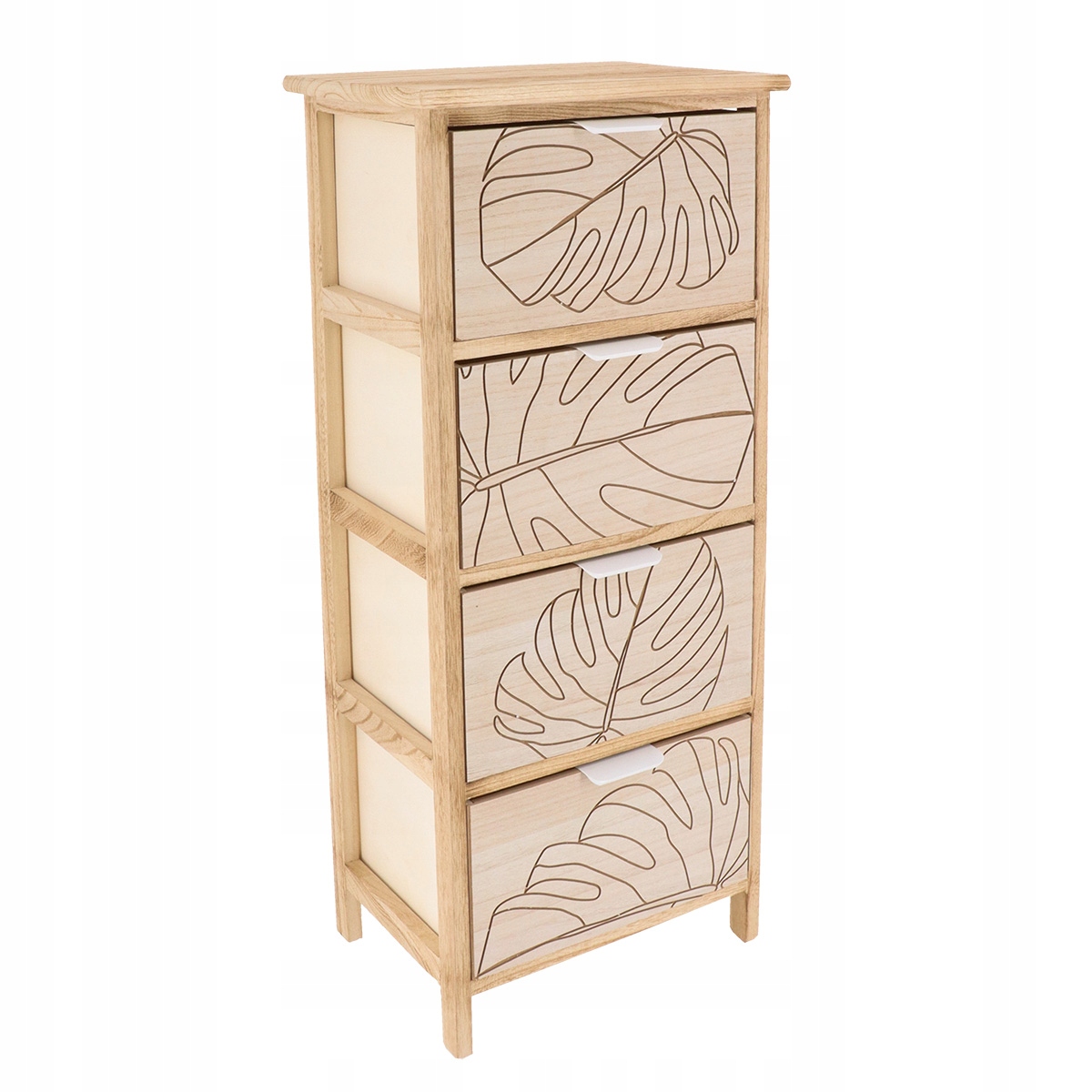 Regál Hutton 4-úrovňový Béžový dřevo moderní do koupelny stylový