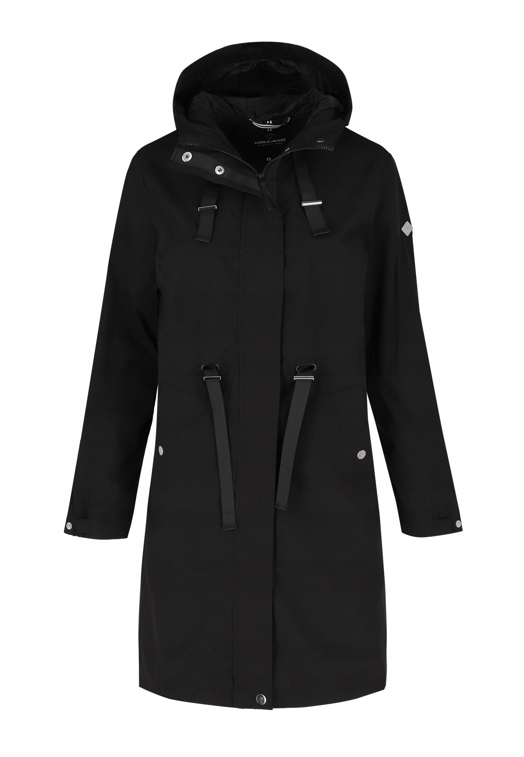 Dámský Voděodolný Kabát S Kapucí Černý Volcano J-izra Xs