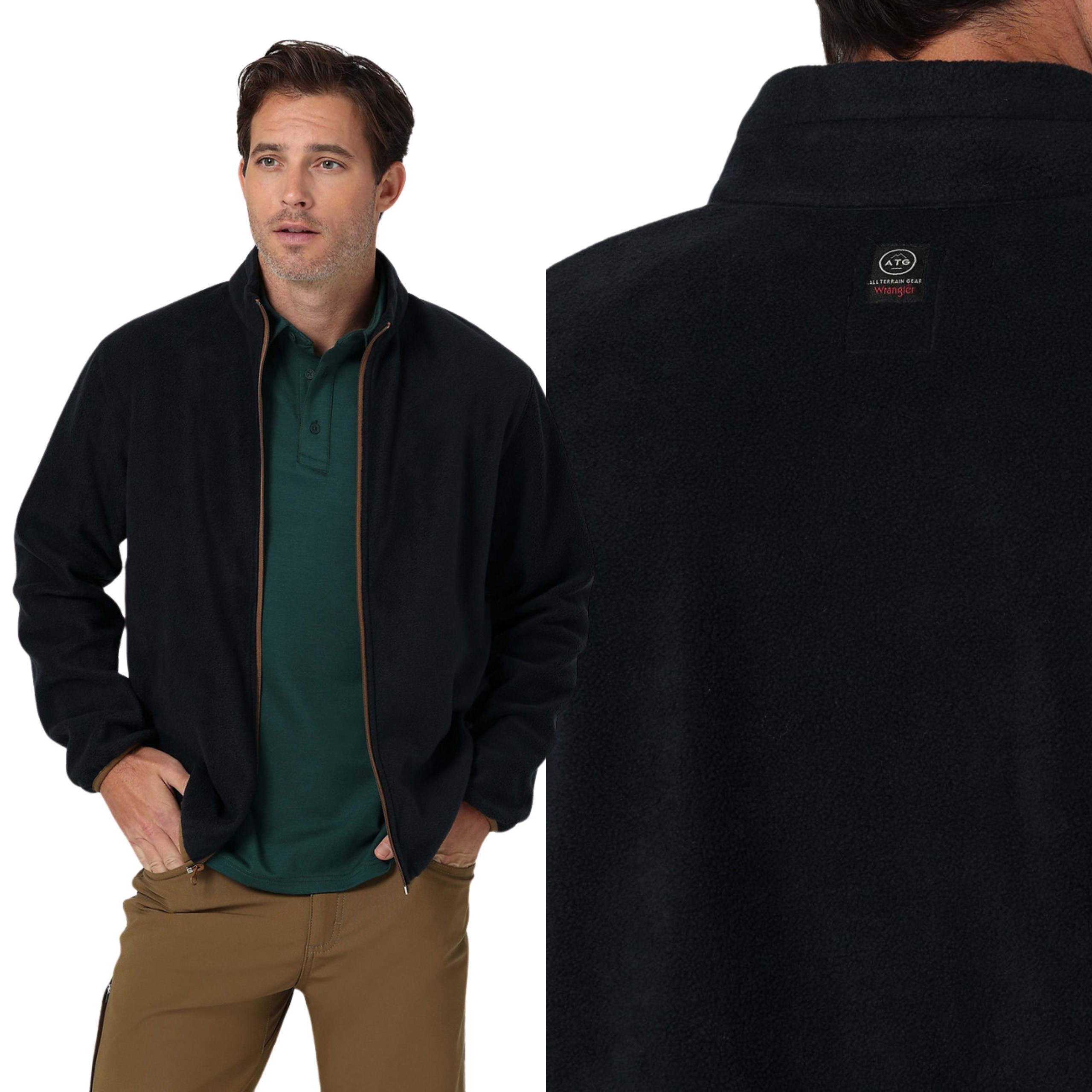 mikina Wrangler Černá regular Adams Fleece Full Zip Xs