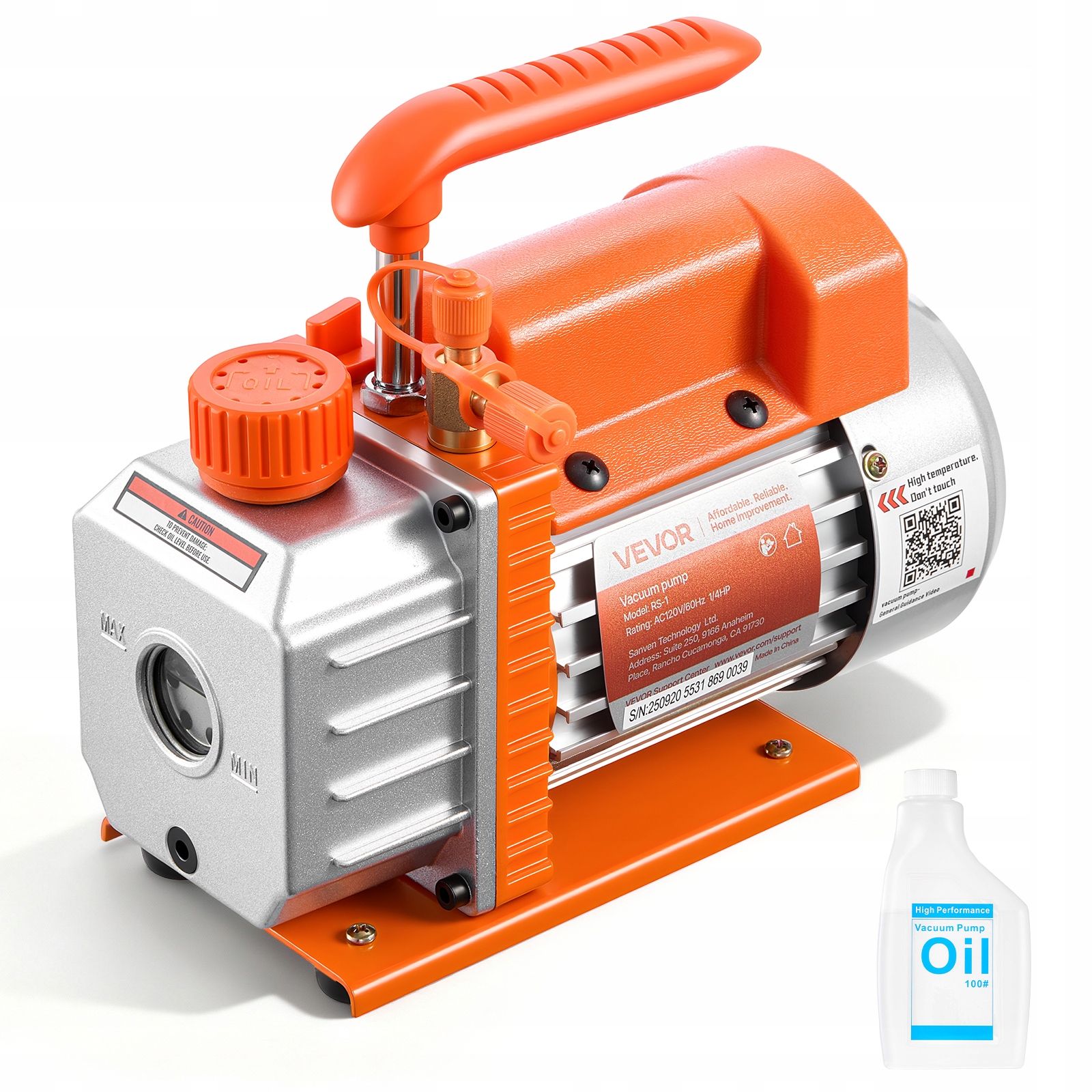 Vevor Vákuová Pumpa 3 5 Cfm 180W 1-STUPŇOVÁ, Najlepšia Pre Hvac