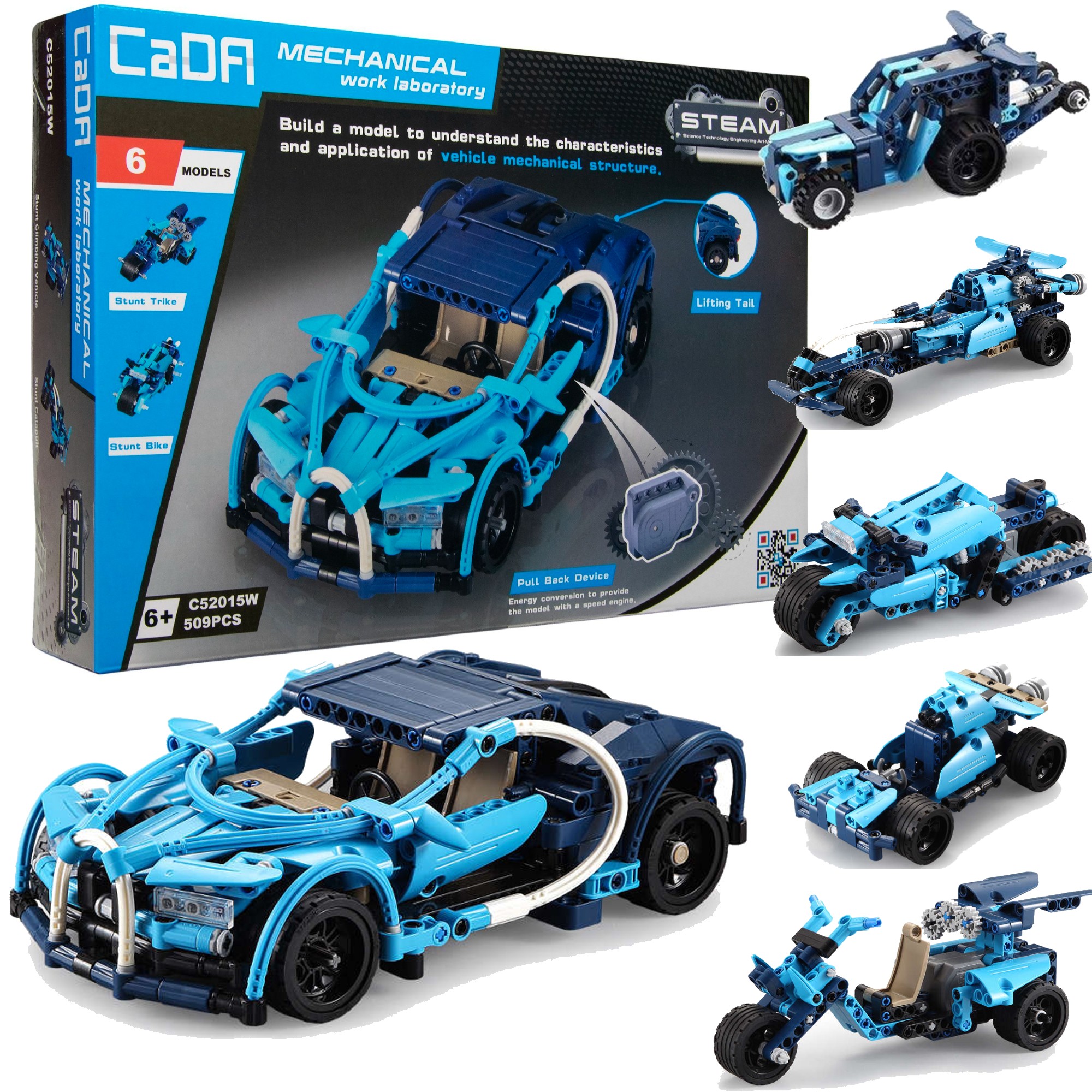 

Klocki Technic Auto Bugatti 6W1 Zestaw 509el