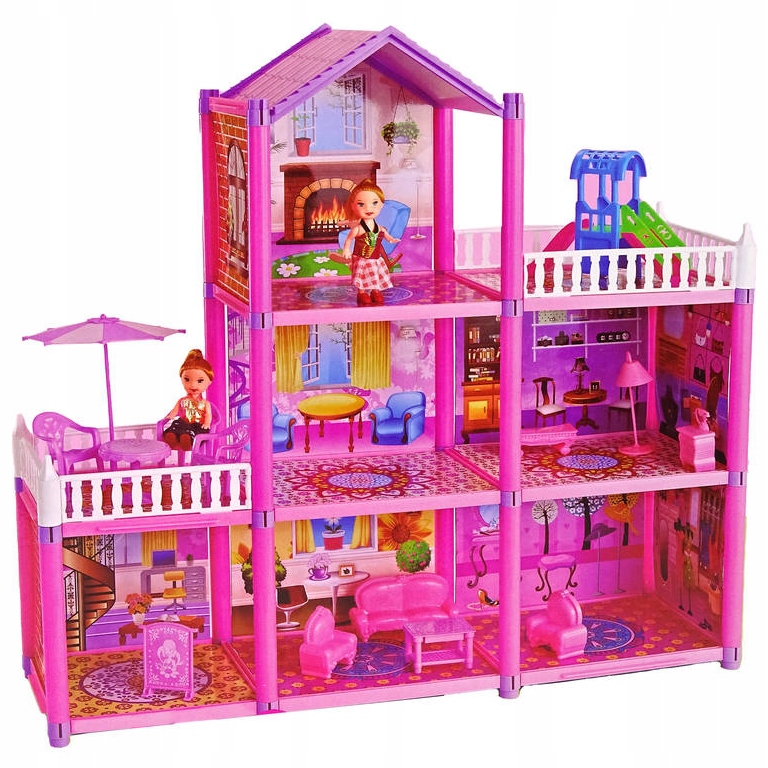 DUŻY DOMEK DLA LALEK MEBLE LALKI MEBLE 3 PIĘTRA Marka Picollo