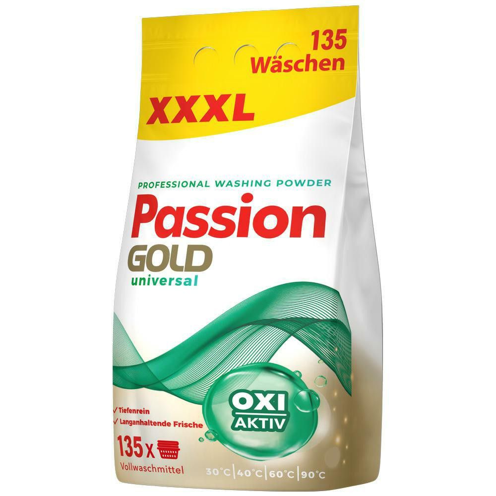 Levně Passion Gold Univerzální Prací Prášek 135 Praní 8,1 Kg