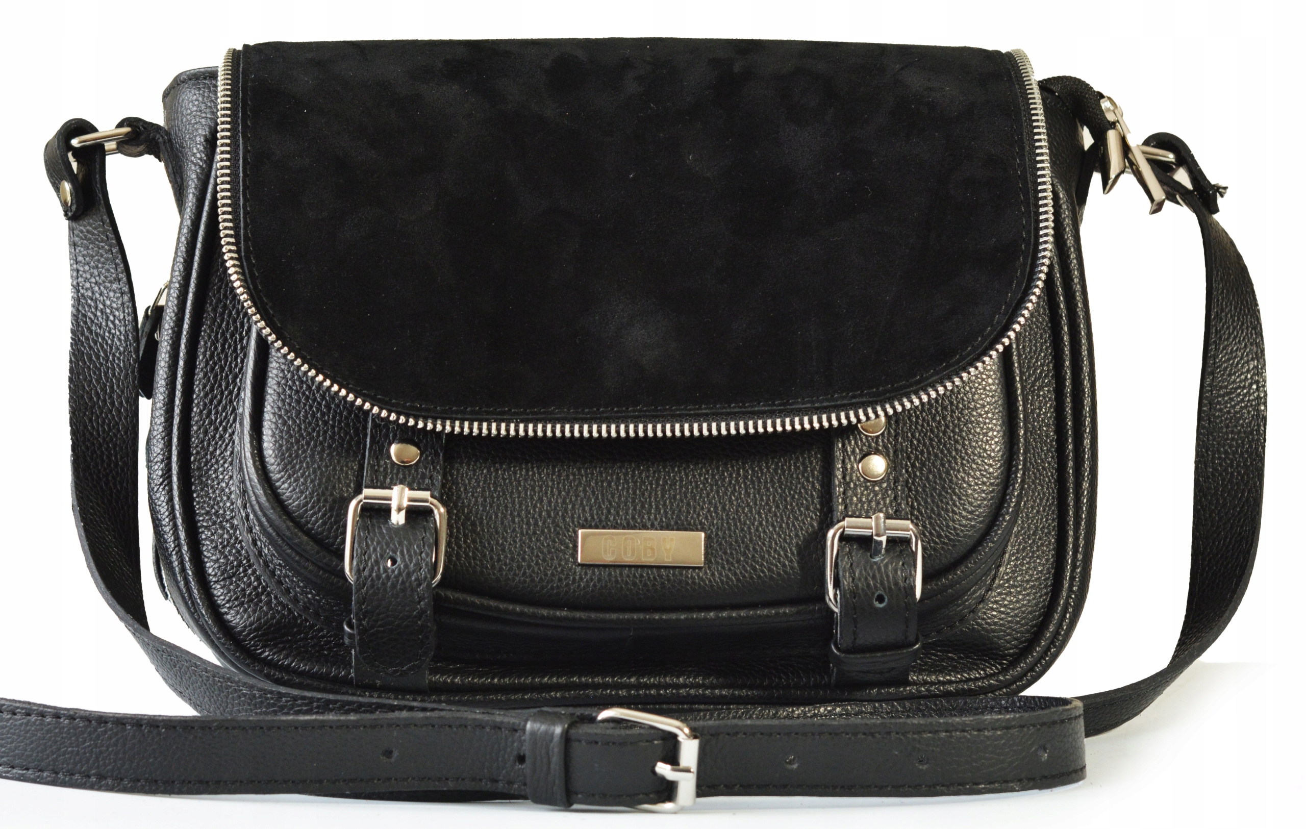 COBY TOREBKA DAMSKA LISTONOSZKA CZARNA SKÓRZANA MODNA