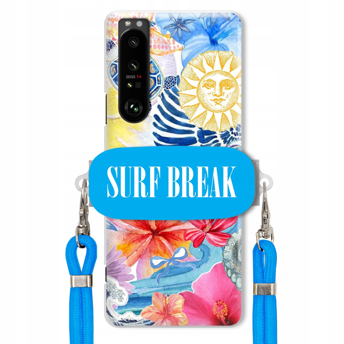 Pouzdro pro Sony Xperia 1 III Crossbody vodítko modré držák Surf Break Lata