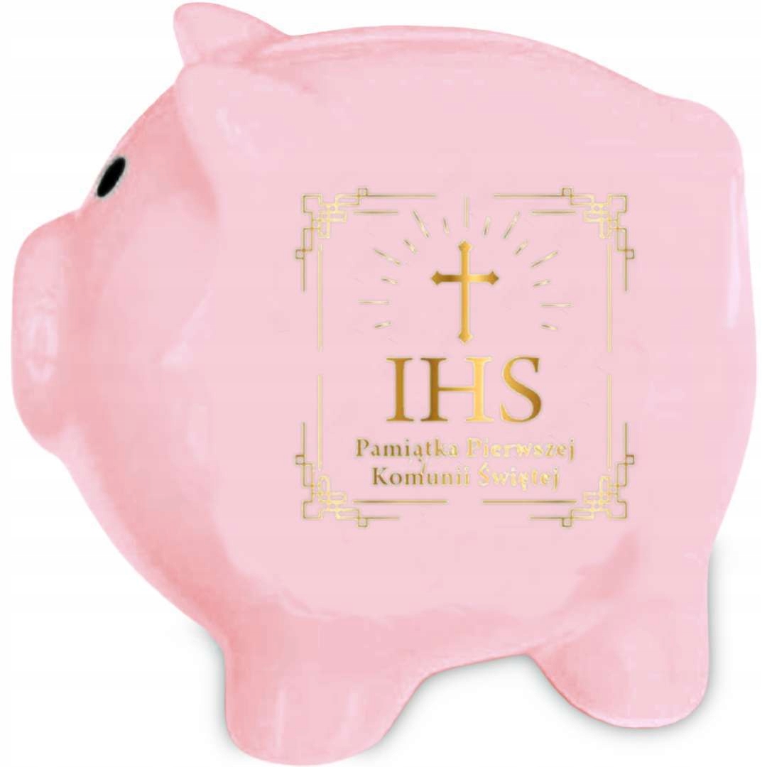 

Skarbonka Komunia Ihs pamiątka Świnka Ceramiczna